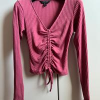 Maglia maniche lunghe rosa- fucsia