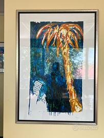 Mario Schifano serigrafia materica 106x60