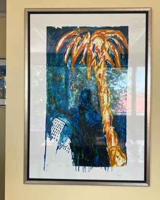 Mario Schifano serigrafia materica 106x60
