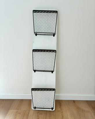 Portariviste Parete Shabby Legno e Metallo