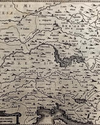 antica mappa di Bergamo e Brescia rarissima 