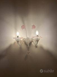 Lampada da muro in vetro di Murano  (2 pezzi)