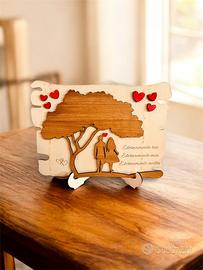 Targa in legno di pioppo, personalizzabile, amore