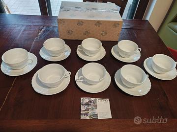 Set 8 tazze e piattini da te Vecchio Ginori Nuovo