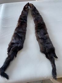 Doppio collo in vera pelliccia di volpe