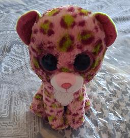 peluche Leopardo Lainey Ty Beanie rosa verde