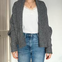Cardigan grigio aperto – Alphabet Maglificio