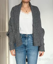 Cardigan grigio aperto – Alphabet Maglificio