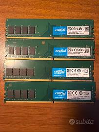 16 gb  ddr4 Crucial RAM 4GB DDR4 2400MHz CL17
