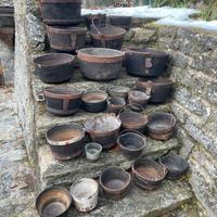 Lotto antiche pentole lavèc pietra ollare