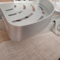 2 mensole angolari doccia alluminio portasaponi