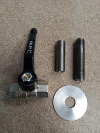 N.05 valvola rubinetto leva 1/4 F/F con adattatore