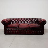 Divano tre posti chesterfield chester bordeaux 