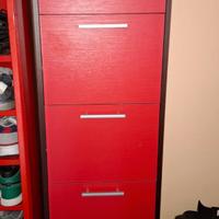 Scarpiera slim Rovere moro con ante a ribalta ross