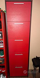 Scarpiera slim Rovere moro con ante a ribalta ross