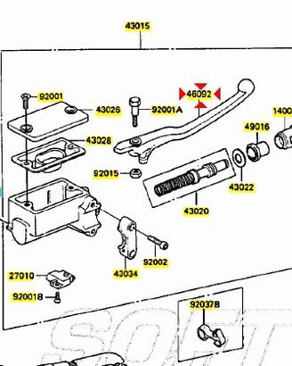 Leva freno ant Kawasaki KLR 250 460921114