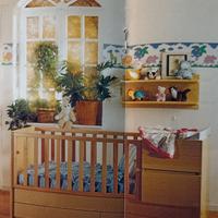 Lettino MIBB in legno con fasciatoio, fino 6 anni 