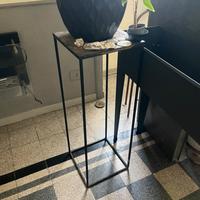 Consolle angolo/Piantana ferro nero