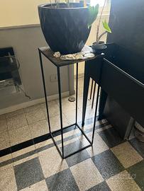 Consolle angolo/Piantana ferro nero