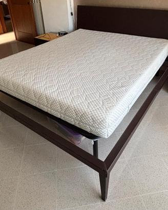 Letto e Comodini Cattelan Italia Pelle Marrone