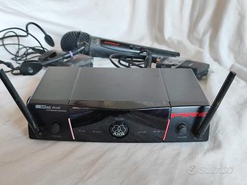 radiomicrofono+archetto+trasm chitarra AKG dual SR