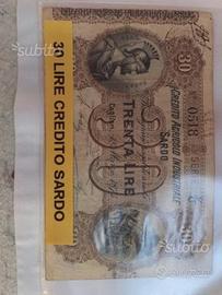 Banconota 30 Lire Credito Agricolo Sardo