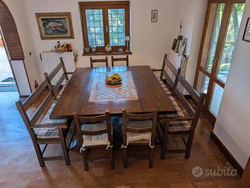 Tavolo artigianale massello per 14 persone