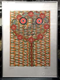 Enrico Baj "ginepro" 1973 originale firmato