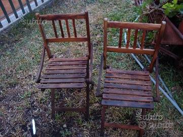 Sedie in legno "apri e chiudi" anni '50 '60 (N°2)