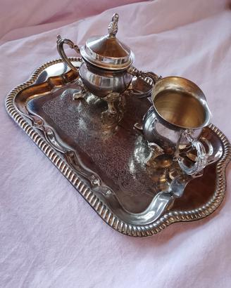 servizio da thè/caffè  in acciaio  vintage