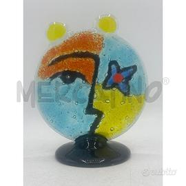 SILVIO VIGLIATURO SCULTURA VETROFUSIONE VOLTO SOLE