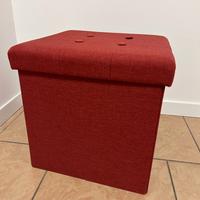 pouff contenitore  rosso