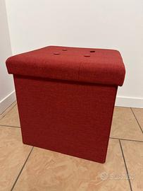 pouff contenitore  rosso