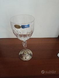 bicchieri in cristallo e argento 
