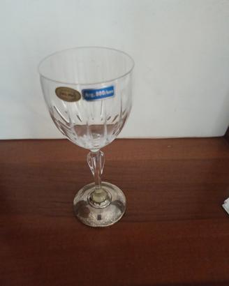 bicchieri in cristallo e argento 