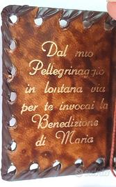 Antico Santino in metallo Madonna di Loreto