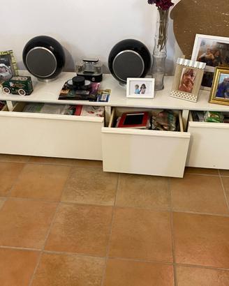 mobile TV/buffet moderno bianco, con ante/cassetto