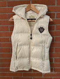 Piumino smanicato con cappuccio bianco Tg. M
