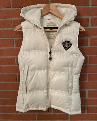 Piumino smanicato con cappuccio bianco Tg. M