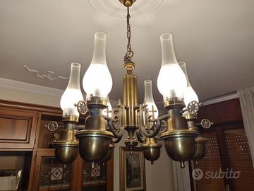 LAMPADARIO A 6 BRACCI OTTONATO