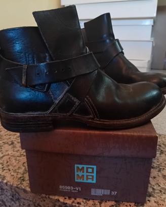 Stivaletti MOMA Pelle Nera n.37 –Effetto Usato