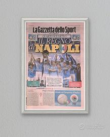 Quadro Gazzetta Napoli quarto scudetto 2025