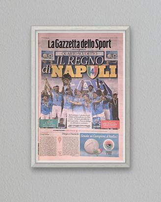 Quadro Gazzetta Napoli quarto scudetto 2025