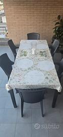 Tavolo da giardino con 8 sedie 