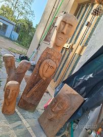 Collezione 4 Sculture Monumentali in Legno – Stile