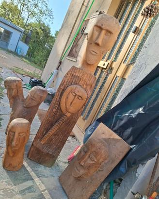 Collezione 4 Sculture Monumentali in Legno – Stile