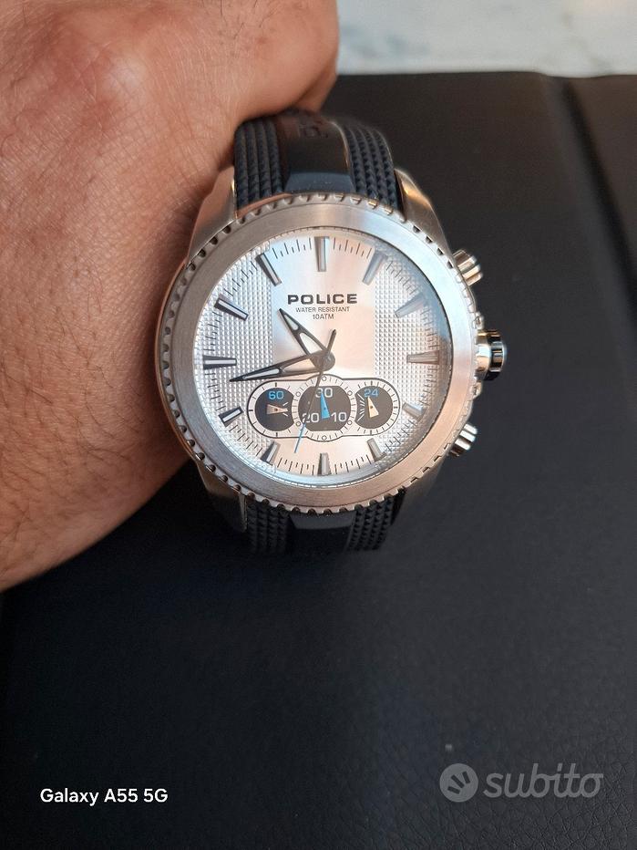 Police Orologio analogico al quarzo da uomo con cinturino in pelle PEWJF2203305, verde, cinghia
