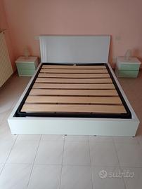 letto matrimoniale bianco lucido