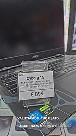 MSI CYBORG 15 notebook GAMING