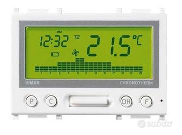 Cronotermostato a Batterie Bianco Vimar Plana